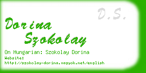 dorina szokolay business card